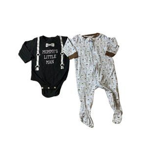 Koala Baby Long-sleeve Onesie Bodysuit 3-6M Bears Bowtie